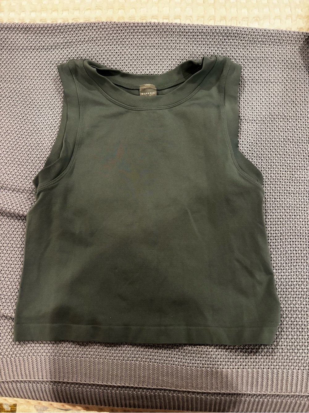 Women's Ribbed Crewneck Tank Top - Dark Green